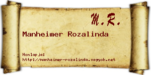 Manheimer Rozalinda névjegykártya